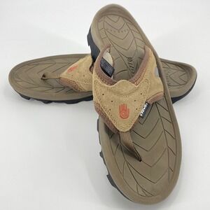 Teva Katavi Mens 12 Brown Suede Thong Sandals Flip Flops Shoc Pad 6972 Beachy